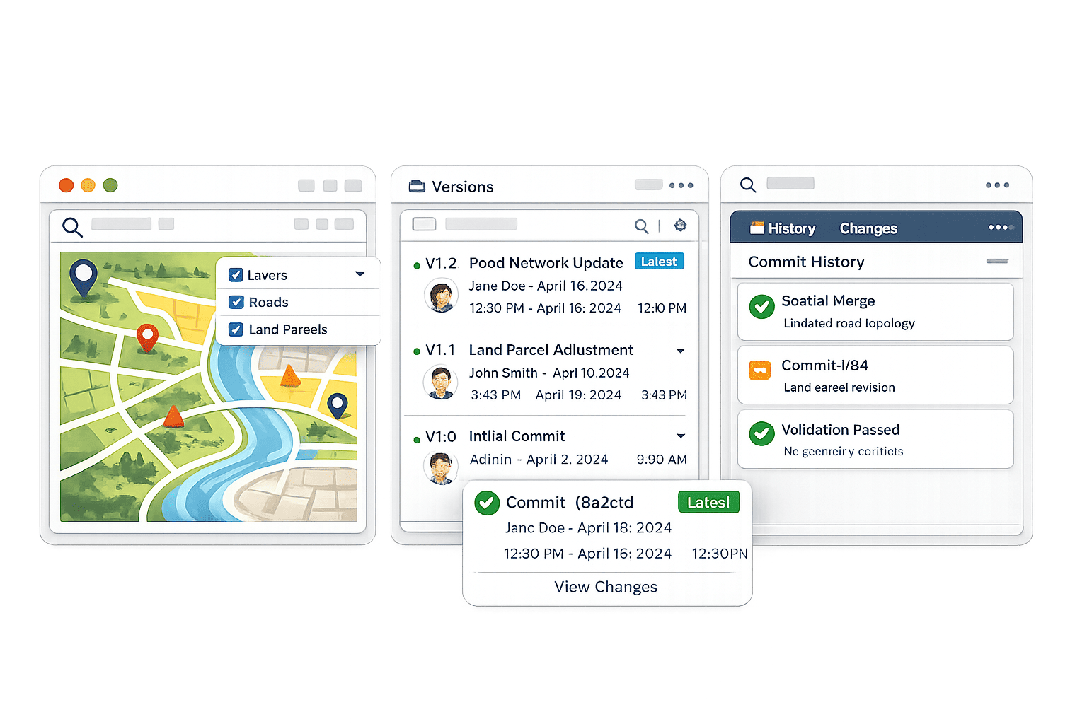 giscollab, GIS collaboration, geospatial version control, spatial data platform, GIS workflow, map collaboration, geospatial data management, GIS versioning, spatial data sync, GIS platform, collaborative GIS, remote sensing workflow, spatial data repository, map version control, GIS teams, geospatial cloud platform